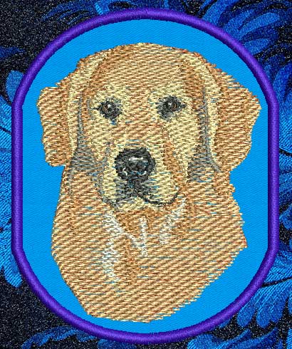 Golden Retriever BT2789 - 8" Extra Large Embroidery Patch - Oval - Click Image to Close