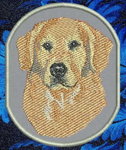 Golden Retriever BT2789 - 8" Extra Large Embroidery Patch - Oval - Click Image to Close