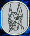 Great Dane Portrait #1 - 3" Small Embroidery Patch