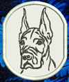 Great Dane Portrait #1 - 4" Medium Embroidery Patch