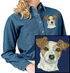 Jack Russell Terrier HD Portrait #2 Embroidered Women DenimShirt