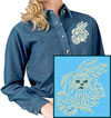 Maltese Agility #1 Embroidered Women's Denim Shirt