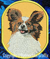 Papillon Dog BT3073 - 8" Extra Large Embroidery Patch