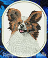 Papillon Dog BT3073 - 4" Medium Embroidery Patch