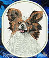 Papillon Dog BT3073 - 8" Extra Large Embroidery Patch