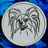 Papillon Dog Portrait #1 - 4" Medium Embroidery Patch