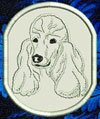 Poodle Portrait #2 - White 4" Medium Embroidery Patch