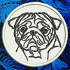 Pug Portrait #1 - 3" Small Embroidery Patch