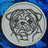Pug Portrait #1 - 3" Small Embroidery Patch