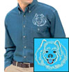 Samoyed Portrait #1 Embroidered Men's Denim Shirt