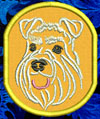 Schnauzer Portrait #2 - White - 4" Medium Embroidery Patch