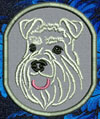 Schnauzer Portrait #2 - White - 3" Small Embroidery Patch