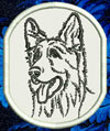 Shiloh Shepherd Portrait #1 - 3" Small Embroidery Patch