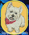 West Highland White Terrier BT1587 - 4" Medium Embroidery Patch