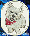 West Highland White Terrier BT1587 - 8" Extra L Embroidery Patch