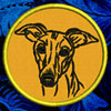 Whippet Portrait #1 - 4" Medium Embroidery Patch