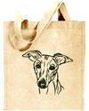 Whippet Portrait #1 Embroidered Tote Bag #1