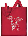 Whippet Portrait #1 Embroidered Tote Bag #1