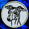 Whippet Portrait #2 - 4" Medium Embroidery Patch