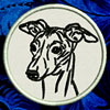 Whippet Portrait #2 - 4" Medium Embroidery Patch