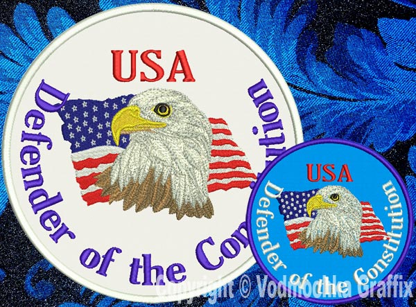 Constitution Defender - 8" Extra Large Embroidery Patch - Click Image to Close