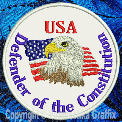 Constitution Defender - 8" Extra Large Embroidery Patch - Click Image to Close