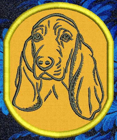 Basset Hound Portrait #1 - 3" Small Embroidery Patch - Click Image to Close