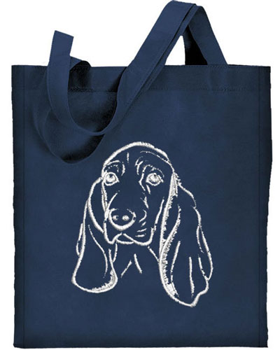 Basset Hound Portrait #1 Embroidered Tote Bag #1 - Click Image to Close