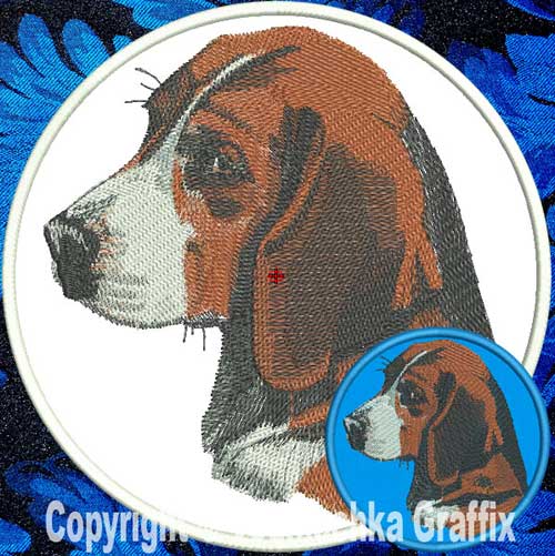 Beagle BT2298 10" Double Extra Large Embroidery Patch - Click Image to Close