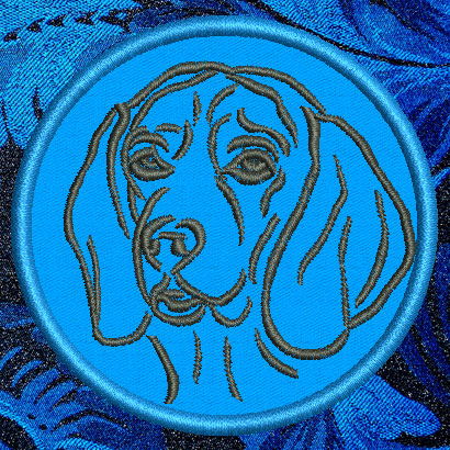Beagle Portrait #1 - 4" Medium Embroidery Patch - Click Image to Close