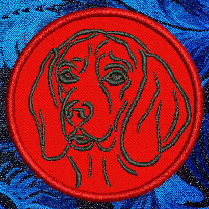 Beagle Portrait #1 - 3" Small Embroidery Patch - Click Image to Close