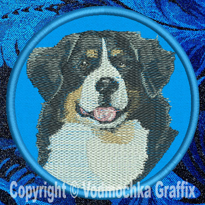 Bernese Mountain Dog BT3514 - 6" Large Embroidery Patch - Click Image to Close