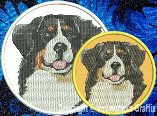 Bernese Mountain Dog BT3514 - 6" Large Embroidery Patch - Click Image to Close
