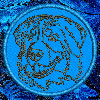 Bernese Mountain Dog Portrait #1 - 3" Small Embroidery Patch - Click Image to Close