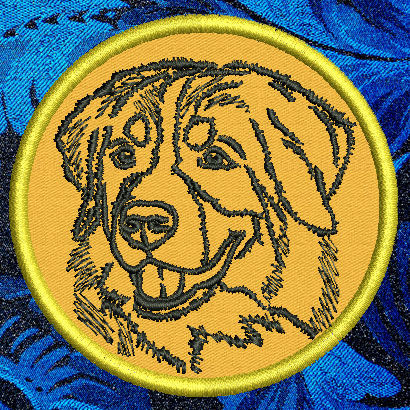 Bernese Mountain Dog Portrait #1 - 3" Small Embroidery Patch - Click Image to Close