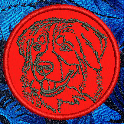 Bernese Mountain Dog Portrait #1 - 4" Medium Embroidery Patch - Click Image to Close