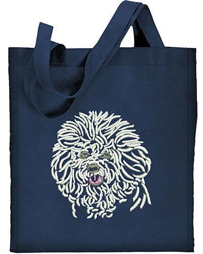 Bichon Frise Portrait #1 Embroidered Tote Bag #1 - Click Image to Close