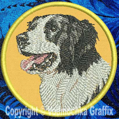 Border Collie Portrait BT2490 - 8" Extra Large Embroidery Patch - Click Image to Close