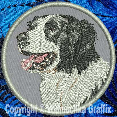 Border Collie Portrait BT2490 - 3" Small Embroidery Patch - Click Image to Close