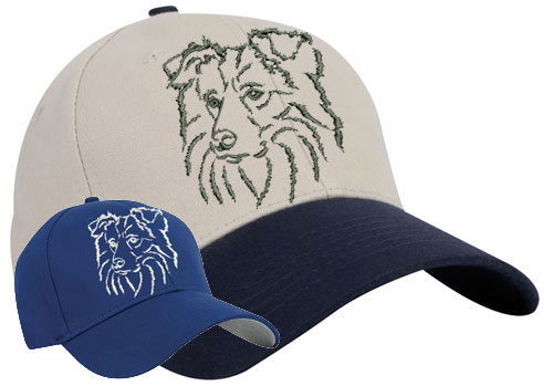 Border Collie Portrait #1 Embroidered Hat #1 - Click Image to Close