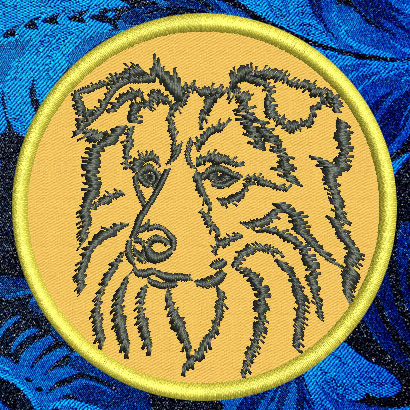 Border Collie Portrait #1 - 3" Small Embroidery Patch - Click Image to Close