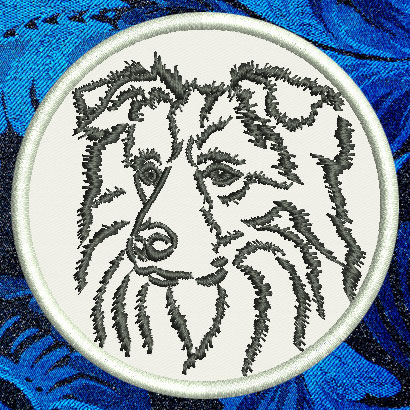 Border Collie Portrait #1 - 3" Small Embroidery Patch - Click Image to Close
