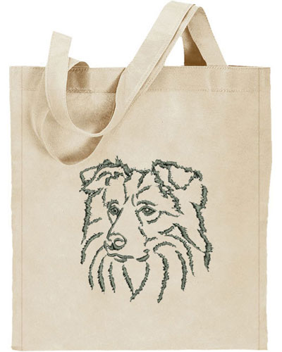 Border Collie Portrait #1 Embroidered Tote Bag #1 - Click Image to Close