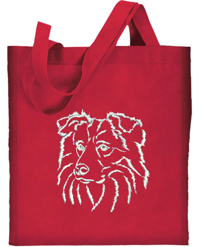 Border Collie Portrait #1 Embroidered Tote Bag #1 - Click Image to Close