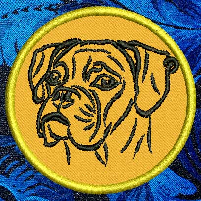 Boxer Portrait #1 - 4" Medium Embroidery Patch - Click Image to Close
