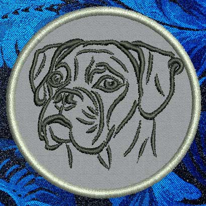 Boxer Portrait #1 - 4" Medium Embroidery Patch - Click Image to Close