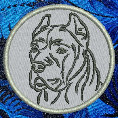 Cane Corso Italian Mastiff Portrait - 3" Small Embroidery Patch - Click Image to Close