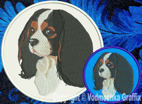 Cavalier Spaniel BT3412 - 4" Medium Embroidery Patch - Click Image to Close