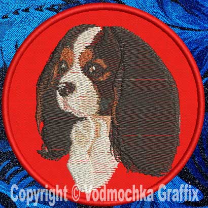 Cavalier Spaniel BT3412 - 8" Extra Large Embroidery Patch - Click Image to Close