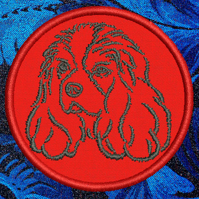 Cavalier Spaniel Portrait #1 - 3" Small Embroidery Patch - Click Image to Close